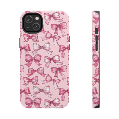 Pink Bows Phone Case for iPhone - Lightweight, Impact Resistant, Wireless Charging Compatible