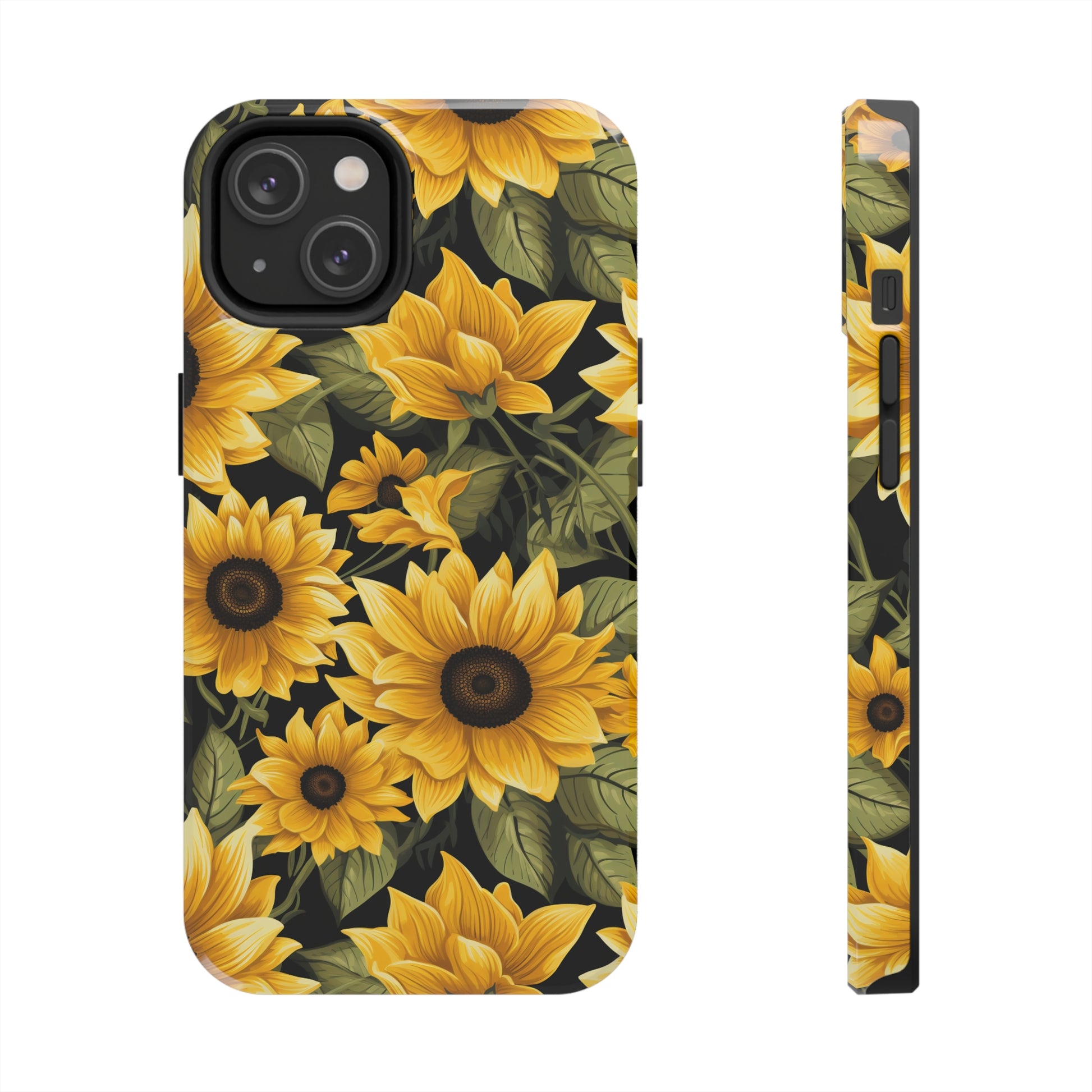 AI Sunflower Pattern Phone Case for iPhone - Lightweight, Impact Resistant, Wireless Charging Compatible-AI phone case-AI By AJ