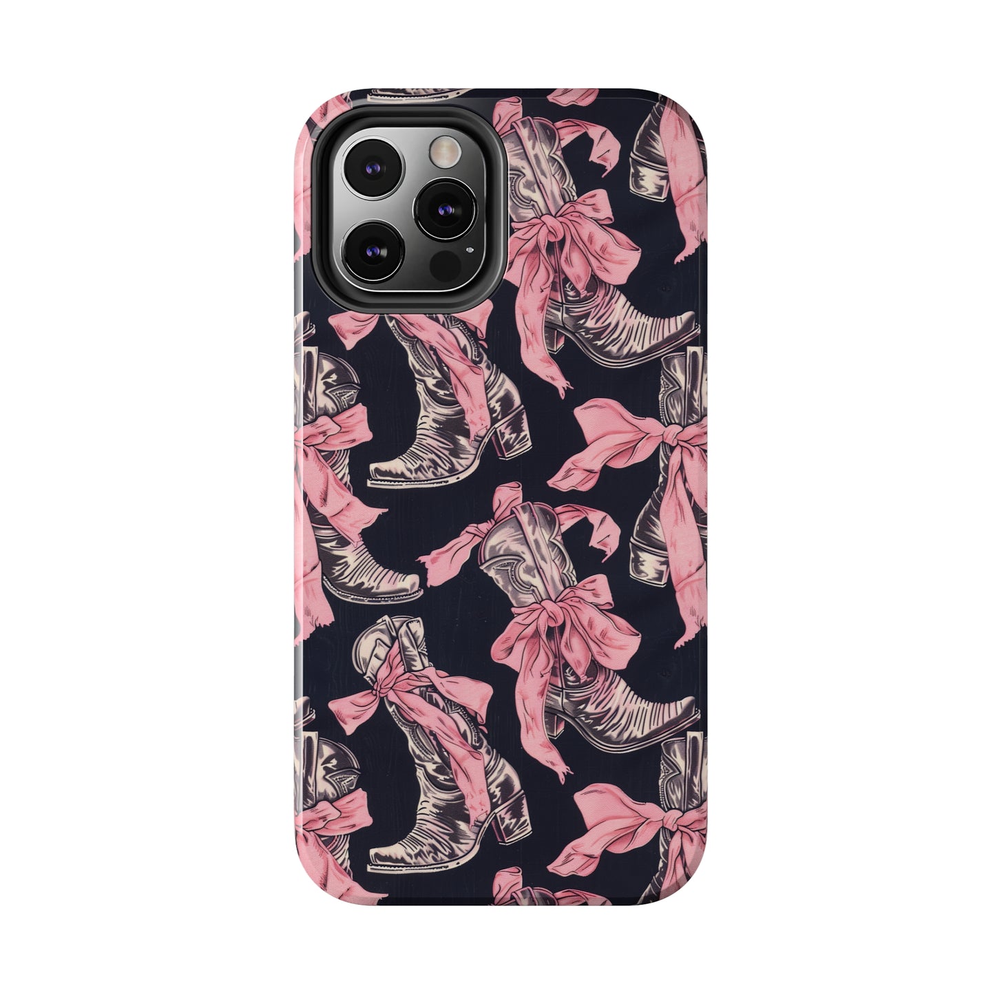 Bows and Boots 3 Phone Case for iPhone - Lightweight, Impact Resistant, Wireless Charging Compatible