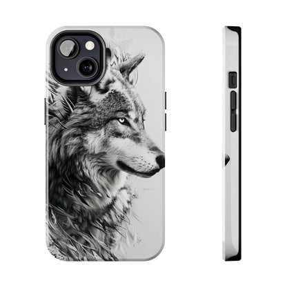 Calligraffiti Style Wolf Phone Case 2 for iPhone - Lightweight, Impact Resistant, Wireless Charging Compatible