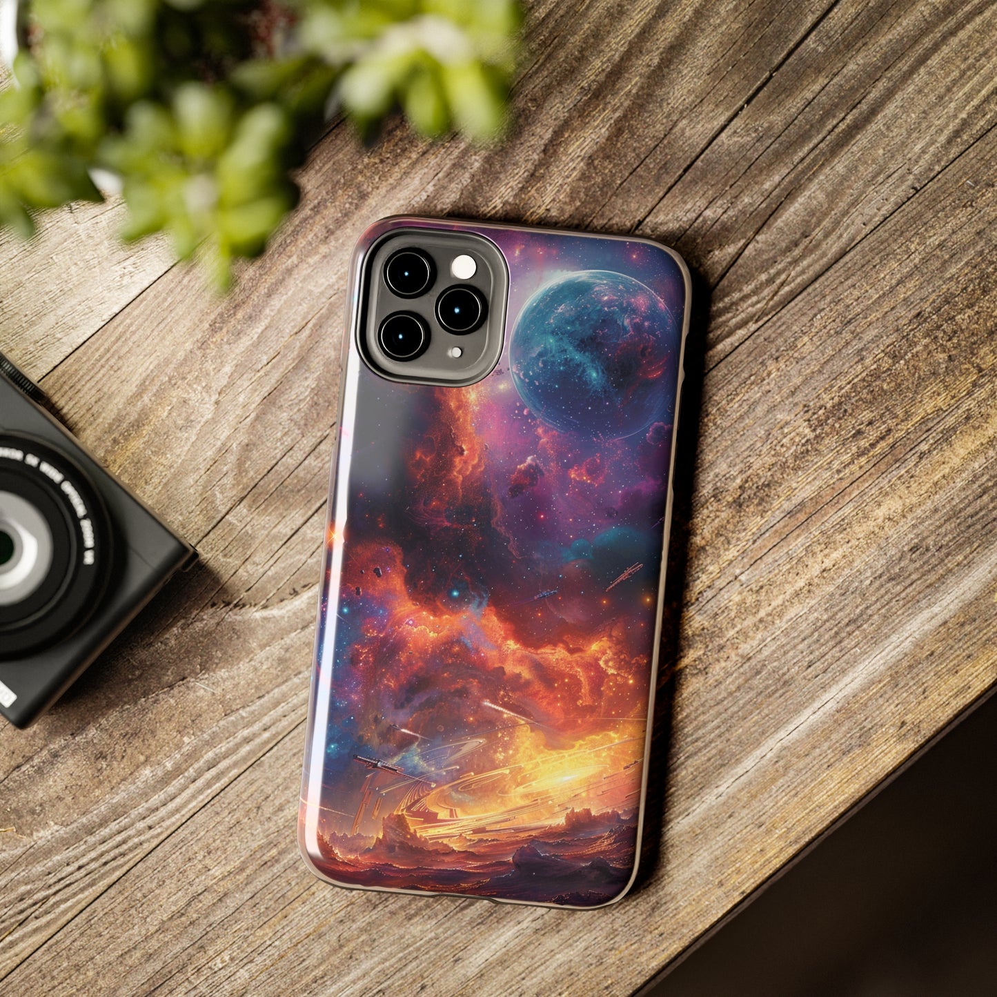 Cosmic Space Phone Case for iPhone - Lightweight, Impact Resistant, Wireless Charging Compatible