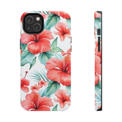 AI Hibiscus Pattern Phone Case for iPhone - Lightweight, Impact Resistant, Wireless Charging Compatible-AI phone case-AI By AJ