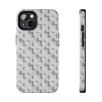 White Cross Phone Case for iPhone - Lightweight, Impact Resistant, Wireless Charging Compatible