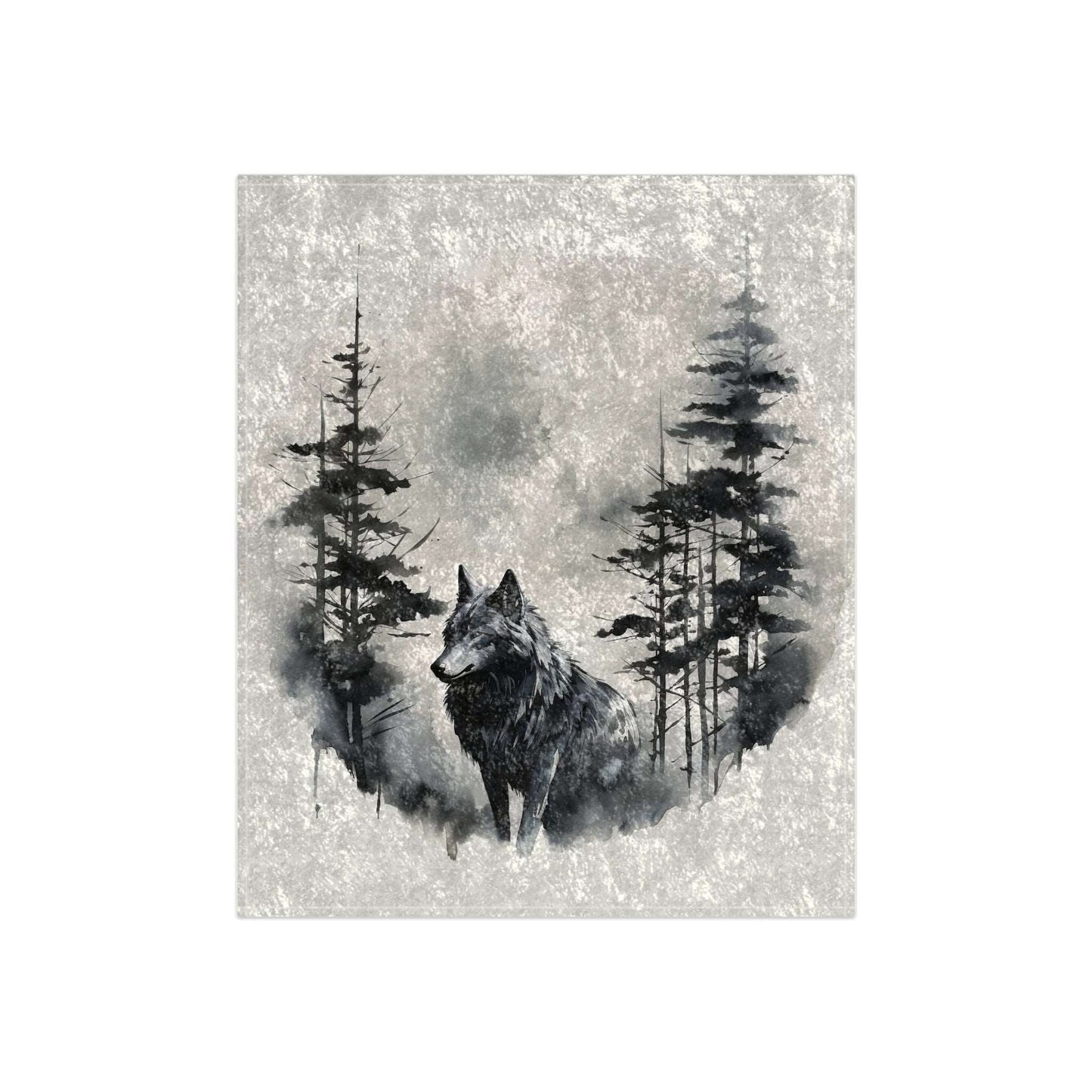 Crushed Velvet Wolf Blanket, Wolf Decor Wildlife Blanket. Nature Inspired Custom Blanket! Excellent Cabin Decor!!