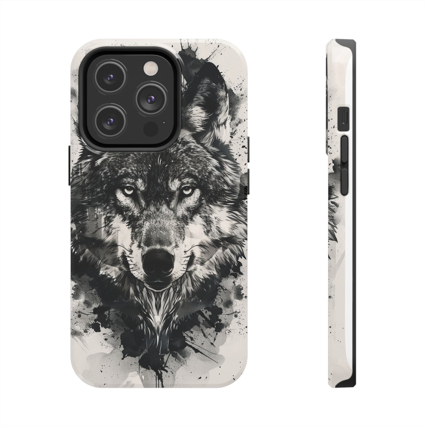 Calligraffiti Style Wolf Phone Case 3 for iPhone - Lightweight, Impact Resistant, Wireless Charging Compatible