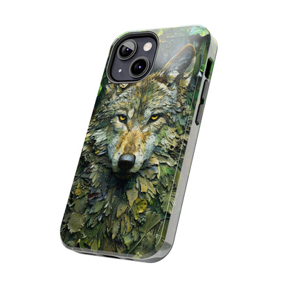 The Arte Povera Style Wolf Head Phone Case for iPhone - Lightweight, Impact Resistant, Wireless Charging Compatible