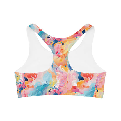 Colorful Hypnotic Custom Sports Bra - Vibrant & Supportive