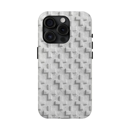 White Cross Phone Case for iPhone - Lightweight, Impact Resistant, Wireless Charging Compatible