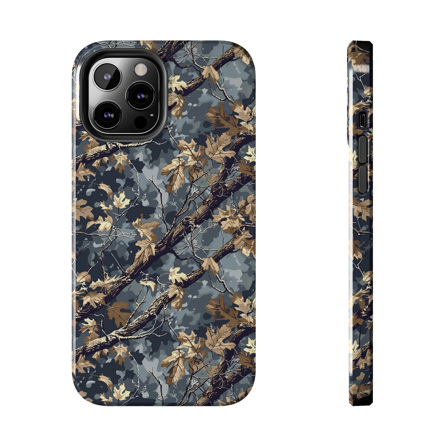 Gray Camo Phone Case for iPhone - Lightweight, Impact Resistant, Wireless Charging Compatible