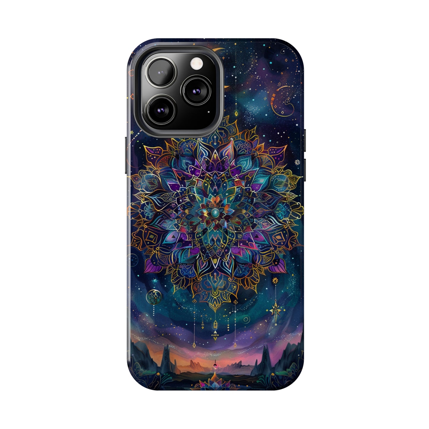 Mandala Pattern Phone Case 3 for iPhone - Lightweight, Impact Resistant, Wireless Charging Compatible