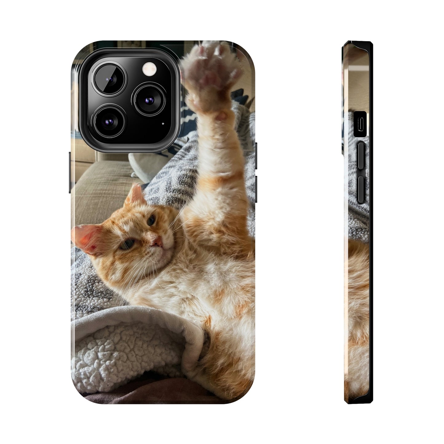 Alfred the Cat's "All In" Phone Case for iPhone - Lightweight, Impact Resistant, Wireless Charging Compatible