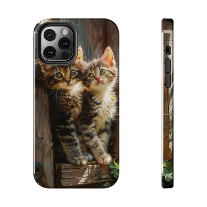 Window of Kittens Phone Case for iPhone - Lightweight, Impact Resistant, Wireless Charging Compatible