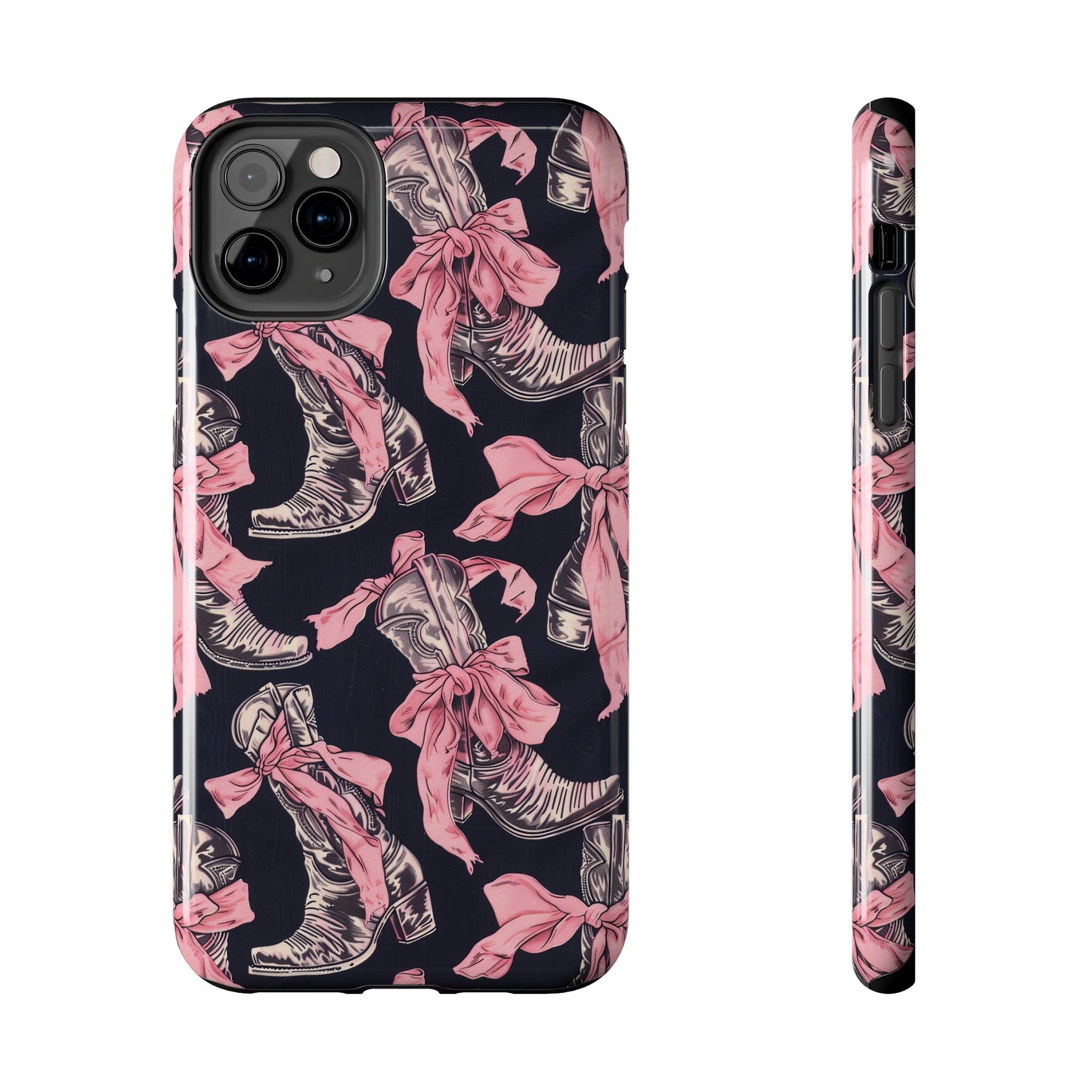 Bows and Boots 3 Phone Case for iPhone - Lightweight, Impact Resistant, Wireless Charging Compatible