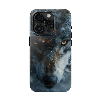 Grey Wolf Head Phone Case for iPhone - Lightweight, Impact Resistant, Wireless Charging Compatible