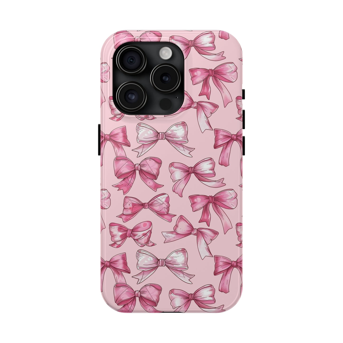 Pink Bows Phone Case for iPhone - Lightweight, Impact Resistant, Wireless Charging Compatible