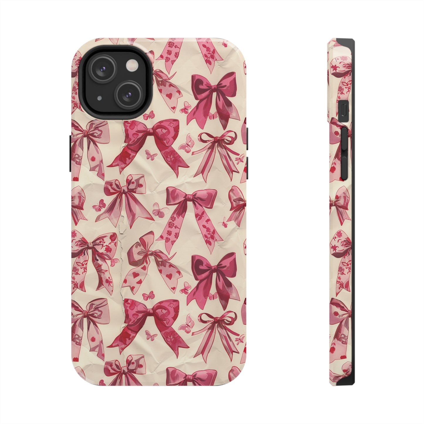 Pink Bows 3 Phone Case for iPhone - Lightweight, Impact Resistant, Wireless Charging Compatible