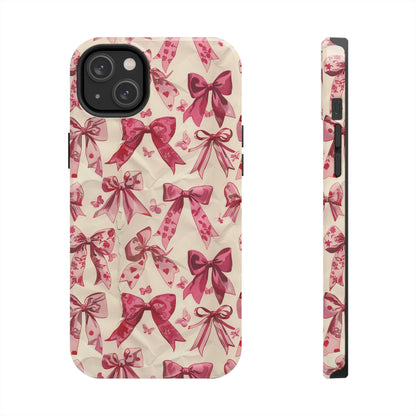 Pink Bows 3 Phone Case for iPhone - Lightweight, Impact Resistant, Wireless Charging Compatible