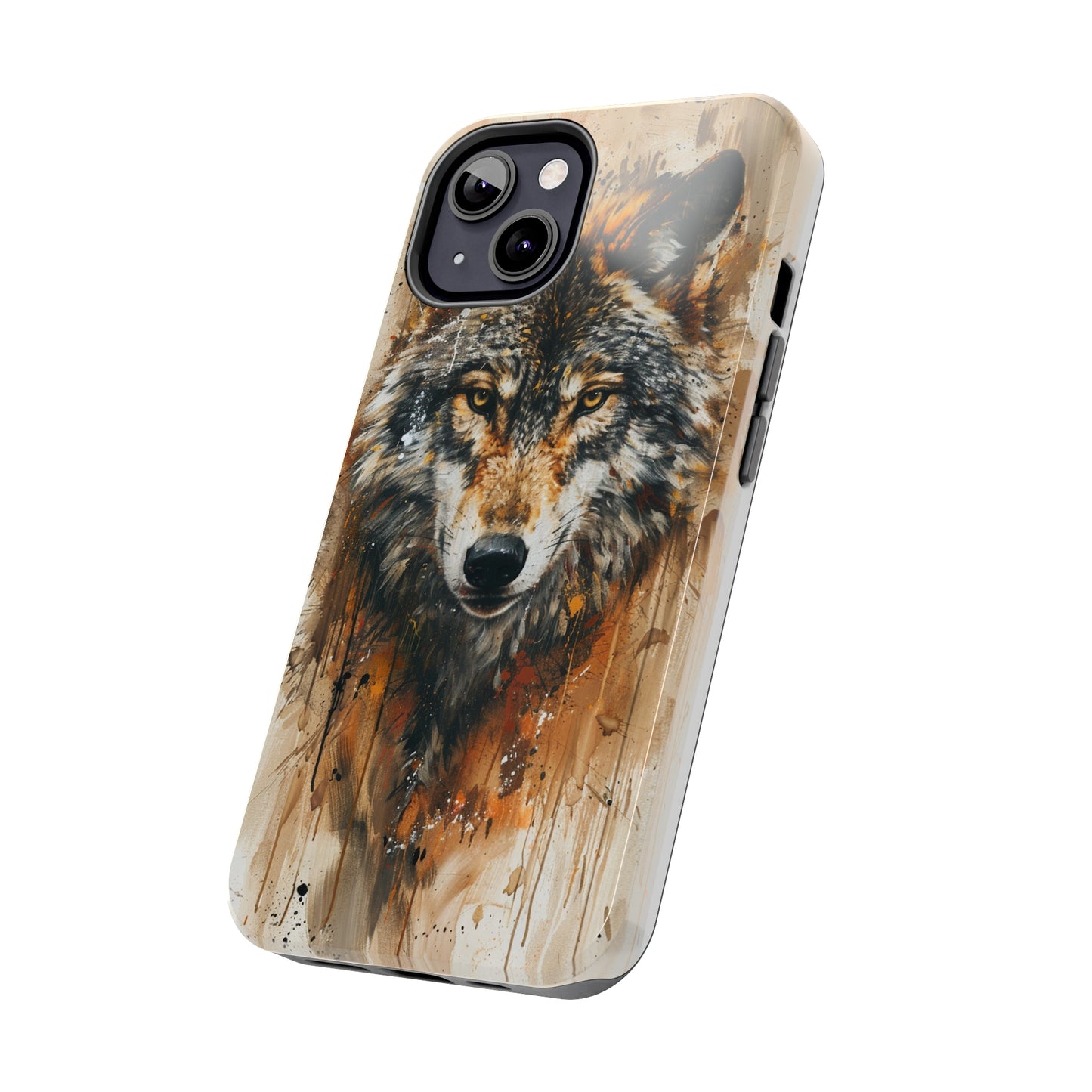 Calligraffiti Style Wolf Phone Case for iPhone - Lightweight, Impact Resistant, Wireless Charging Compatible