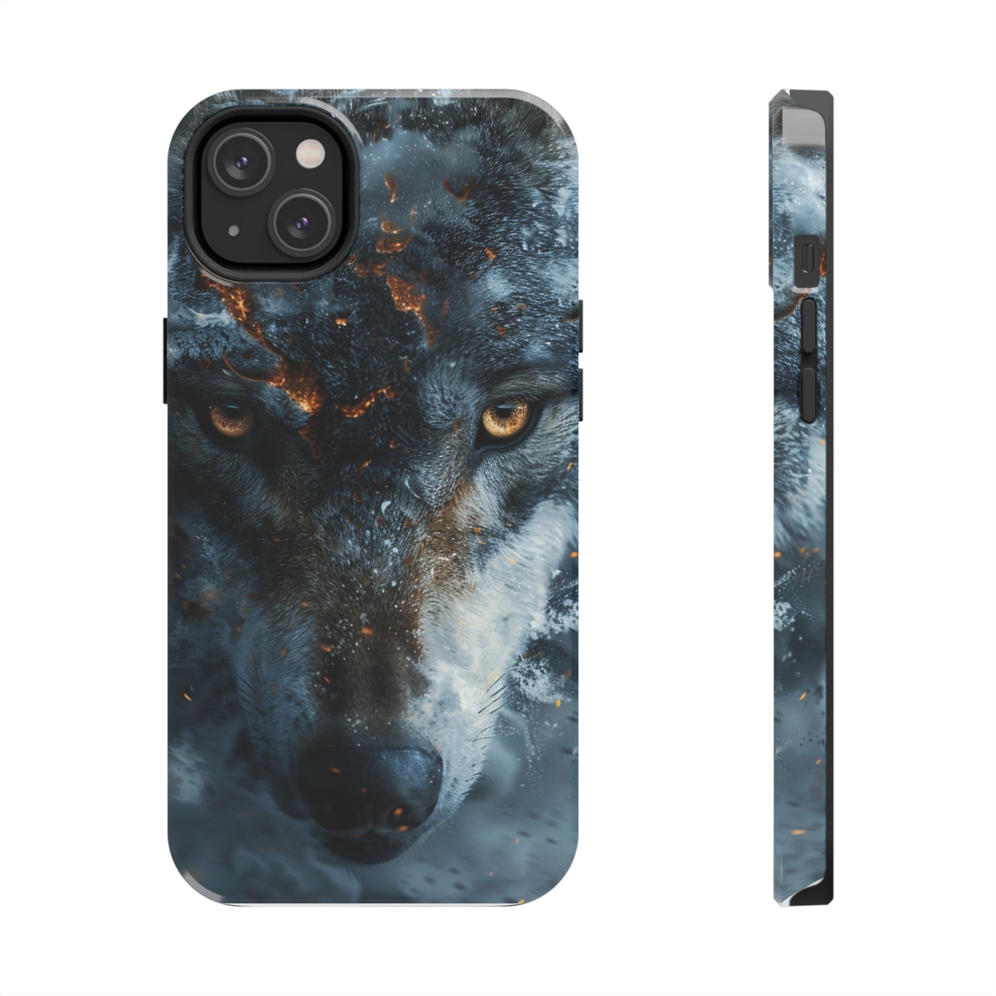 Grey Wolf Head Phone Case for iPhone - Lightweight, Impact Resistant, Wireless Charging Compatible