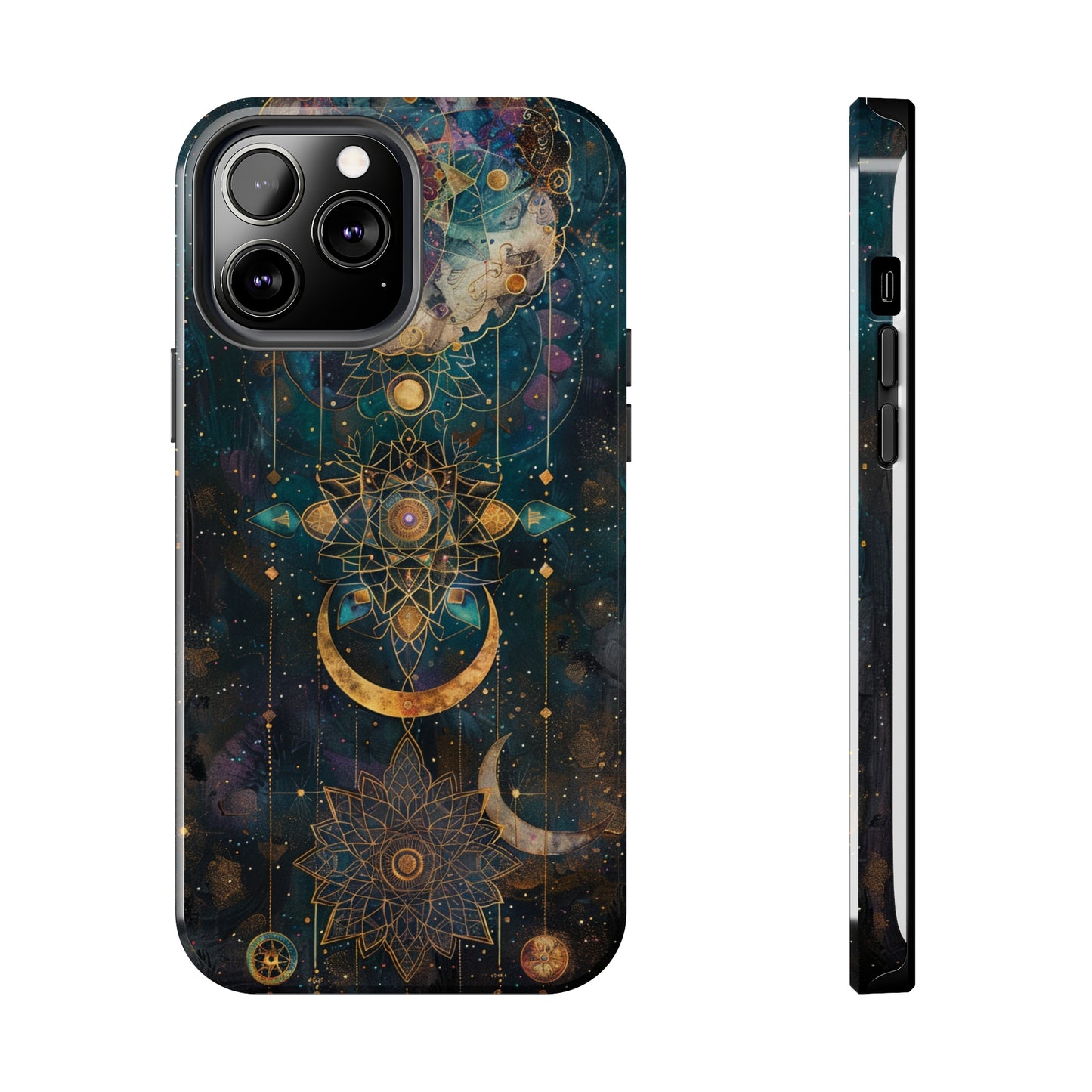 Mandala Pattern Phone Case for iPhone - Lightweight, Impact Resistant, Wireless Charging Compatible