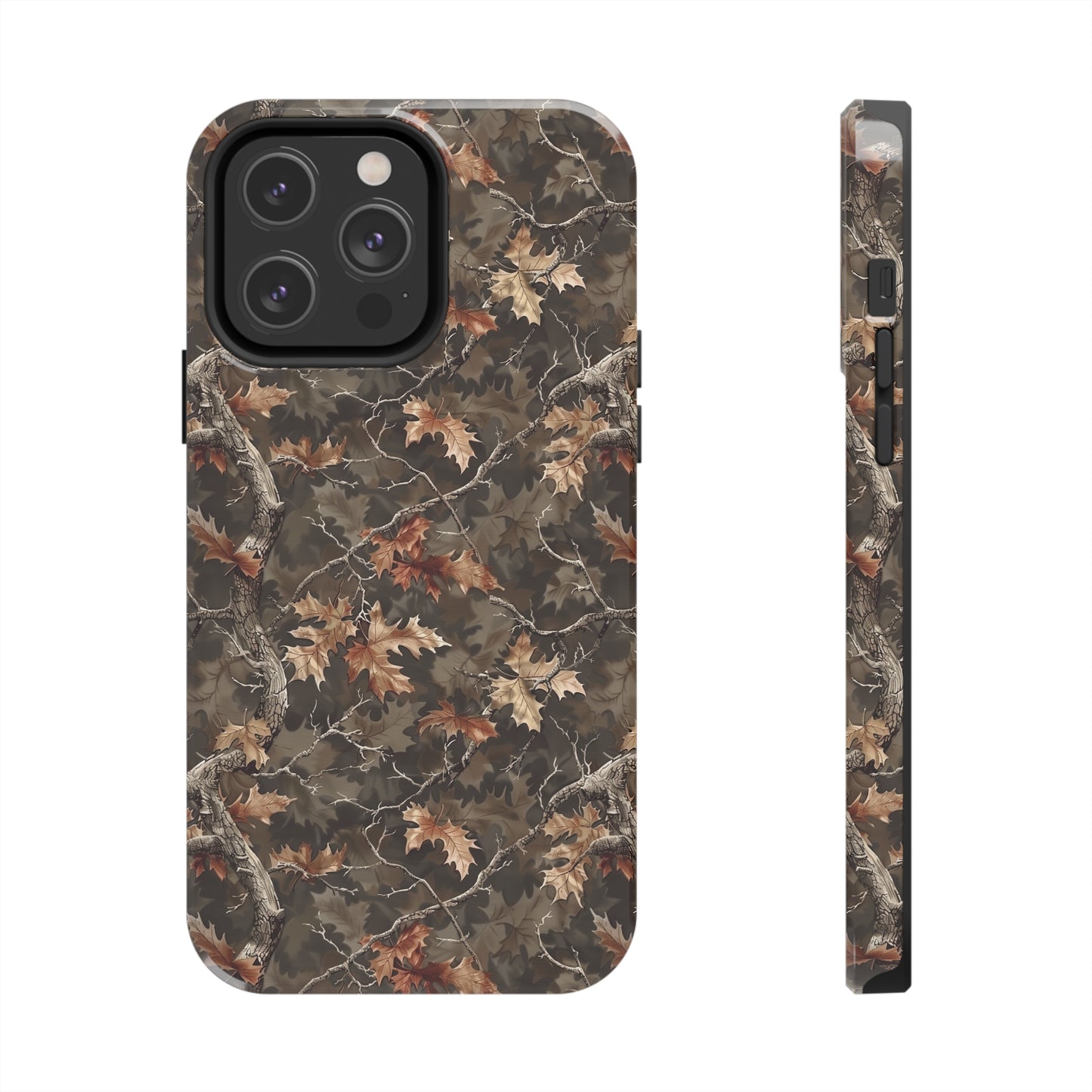 Brown Camo Phone Case for iPhone - Lightweight, Impact Resistant, Wireless Charging Compatible