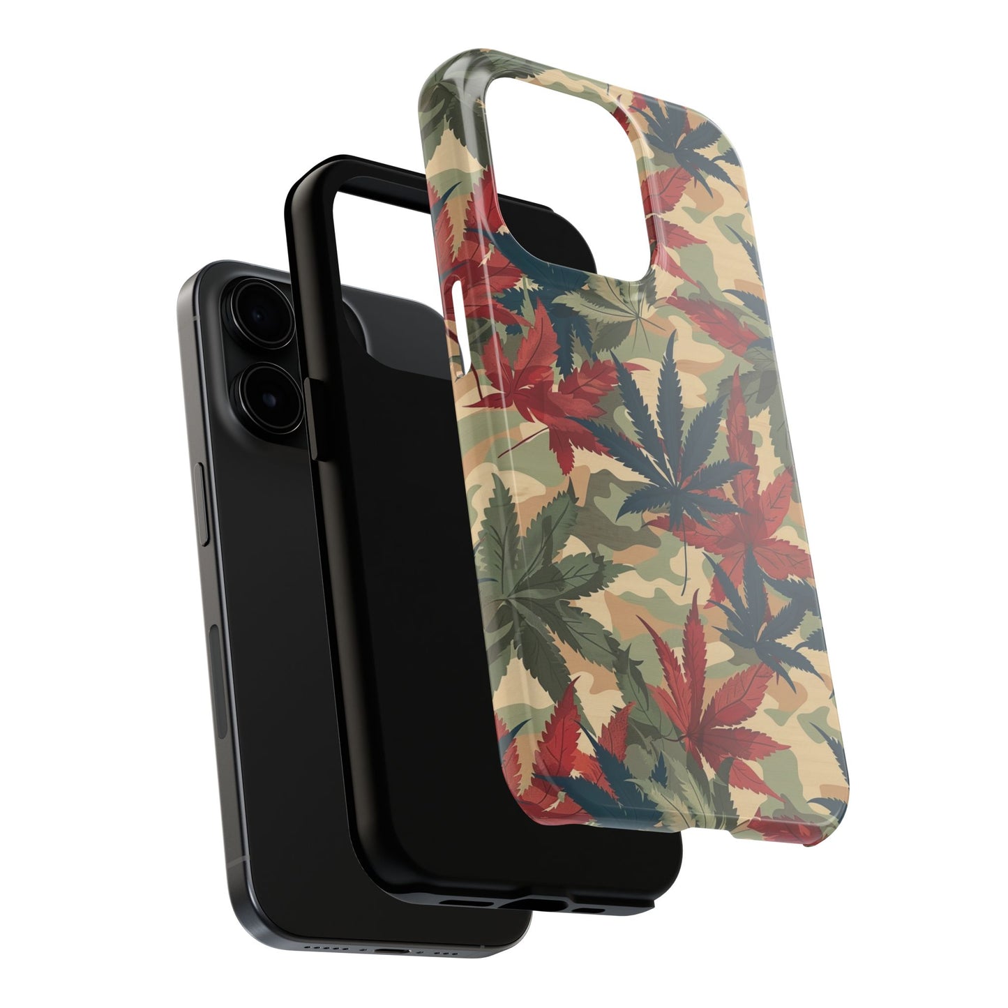 Cannabis Camo Phone Case for iPhone - Lightweight, Impact Resistant, Wireless Charging Compatible