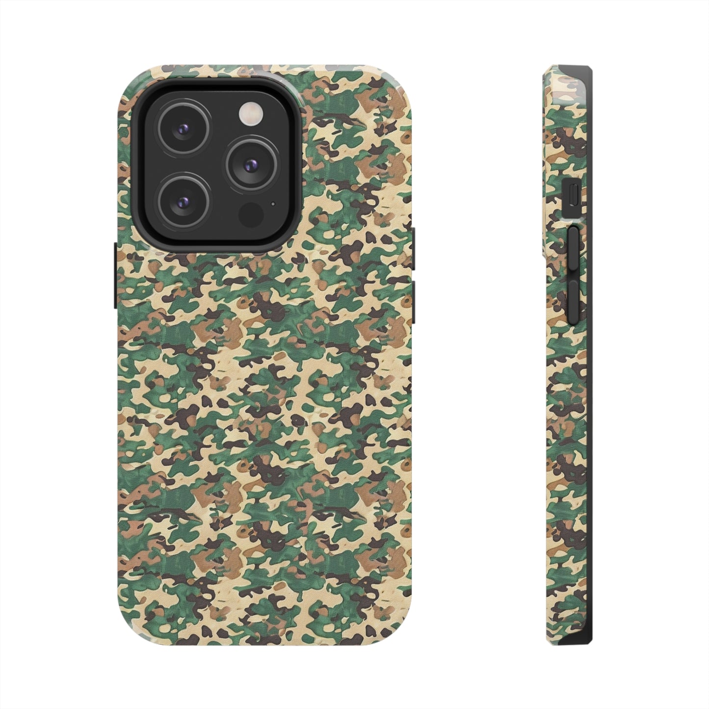 Green Camo Phone Case for iPhone - Lightweight, Impact Resistant, Wireless Charging Compatible