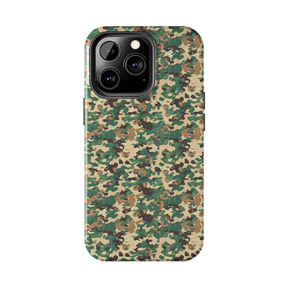 Green Camo Phone Case for iPhone - Lightweight, Impact Resistant, Wireless Charging Compatible