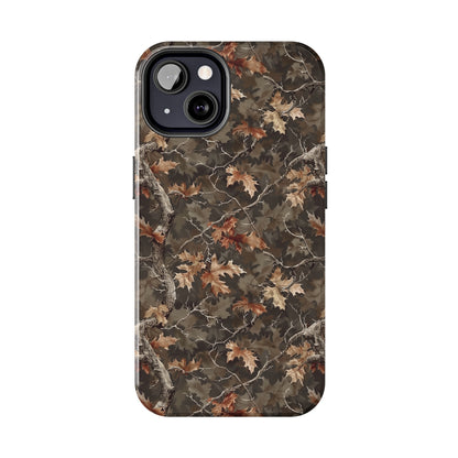 Brown Camo Phone Case for iPhone - Lightweight, Impact Resistant, Wireless Charging Compatible