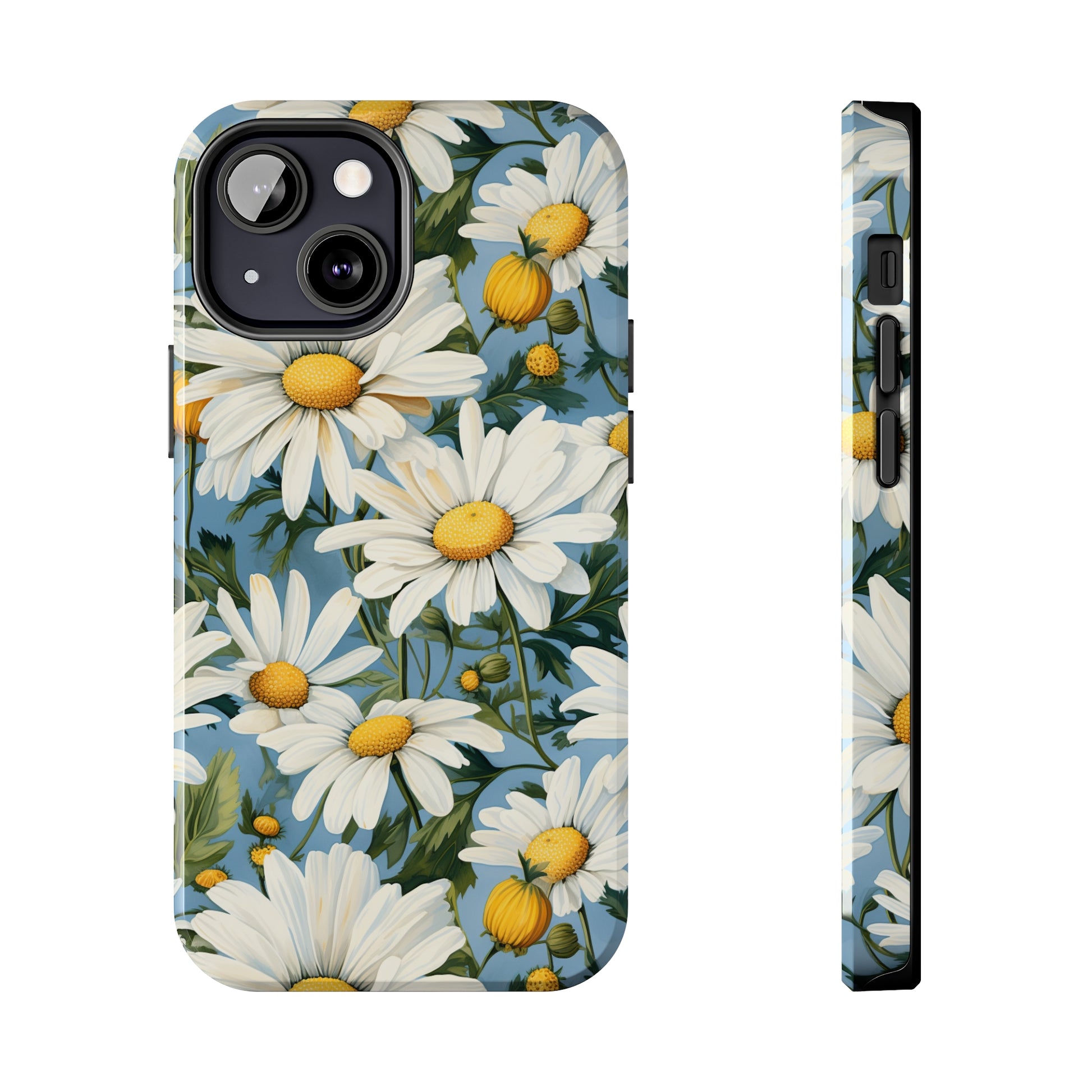 AI Daisy Pattern Phone Case for iPhone - Lightweight, Impact Resistant, Wireless Charging Compatible-AI phone case-AI By AJ