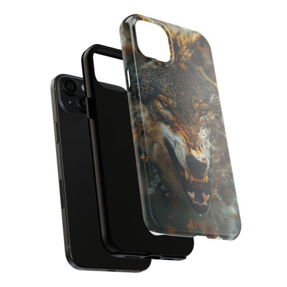 Wolf Ripping Through Phone Case for iPhone - Lightweight, Impact Resistant, Wireless Charging Compatible