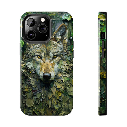 The Arte Povera Style Wolf Head Phone Case for iPhone - Lightweight, Impact Resistant, Wireless Charging Compatible