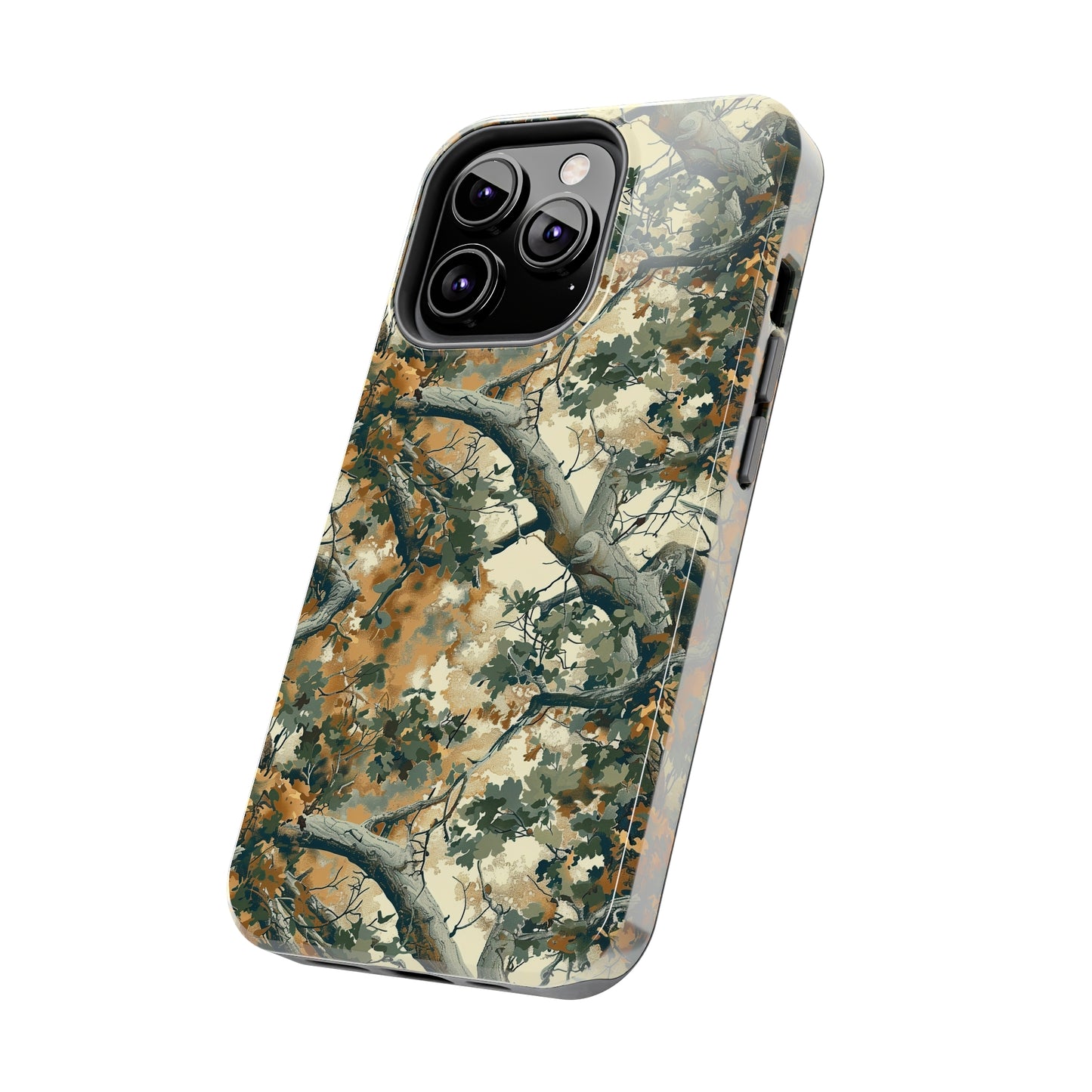 Brown Tree Camo Phone Case for iPhone - Lightweight, Impact Resistant, Wireless Charging Compatible