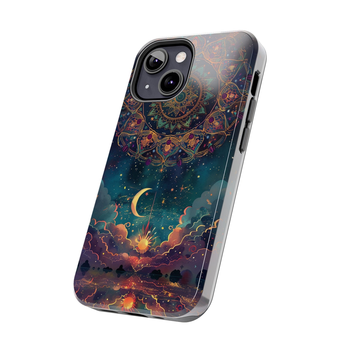 Mandala Pattern Phone Case 2 for iPhone - Lightweight, Impact Resistant, Wireless Charging Compatible