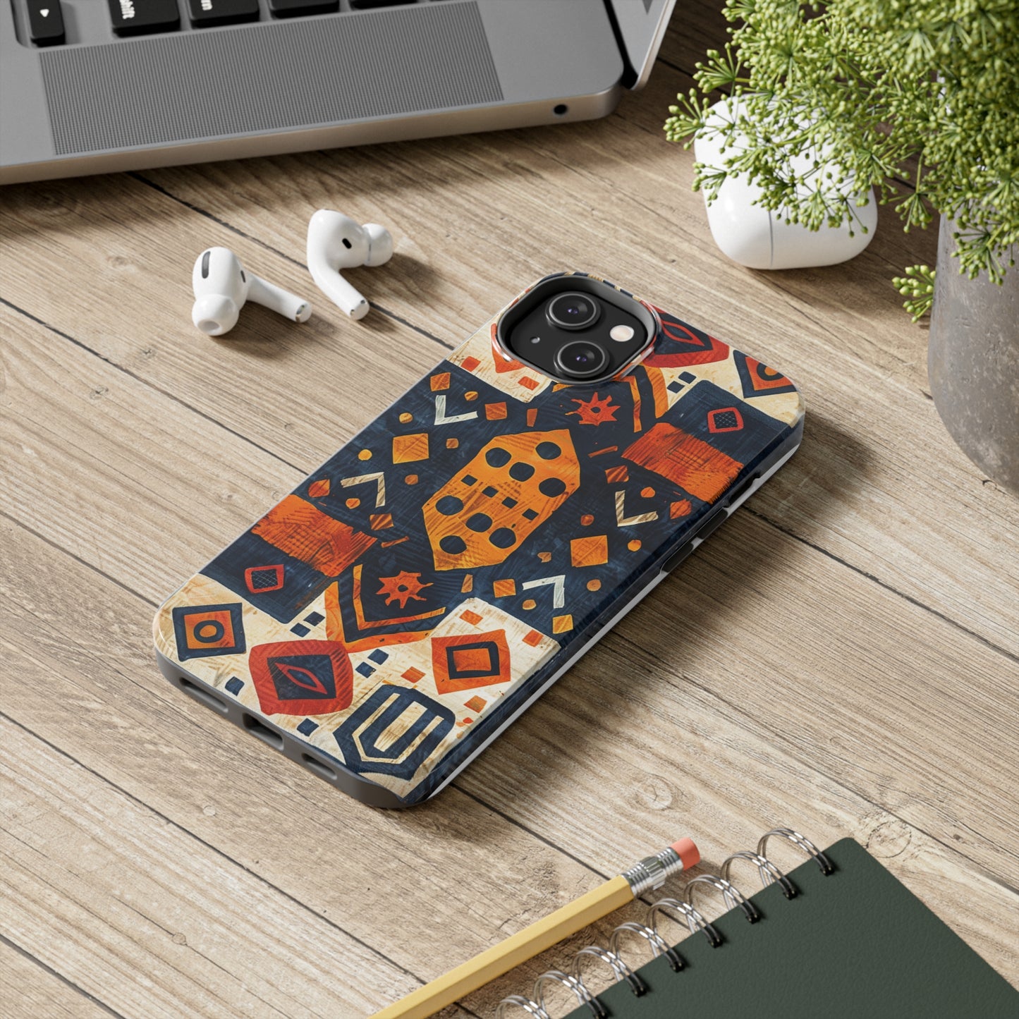 Cultural Tapestry Phone Case for iPhone - Lightweight, Impact Resistant, Wireless Charging Compatible