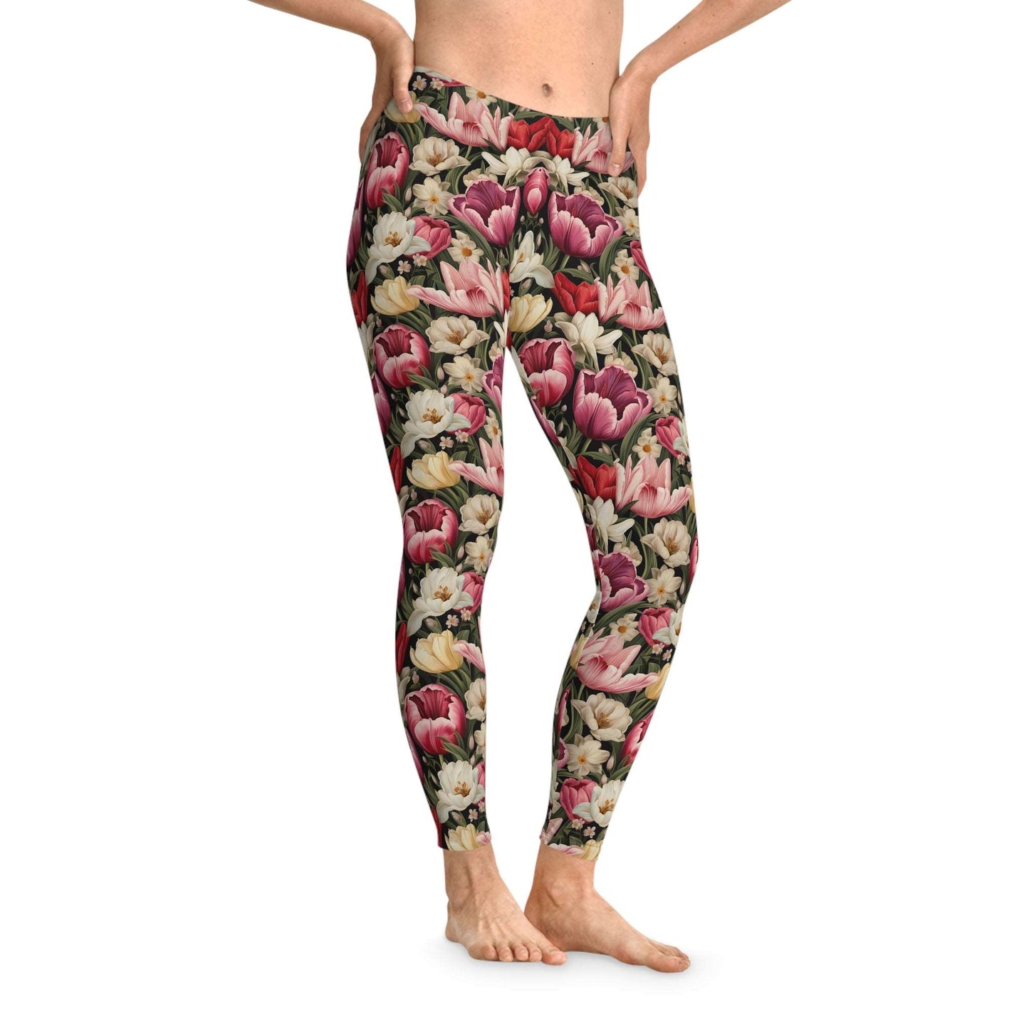 Tulip Flower Leggings - Elegant Comfort for Everyday Style