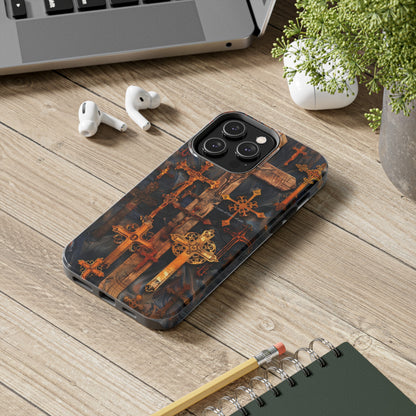 Religious Cross Phone Case for iPhone - Lightweight, Impact Resistant, Wireless Charging Compatible