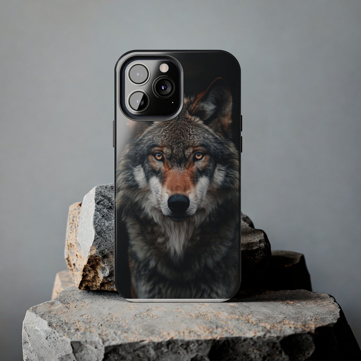 The Arte Povera Style Wolf Head 2 Phone Case for iPhone - Lightweight, Impact Resistant, Wireless Charging Compatible