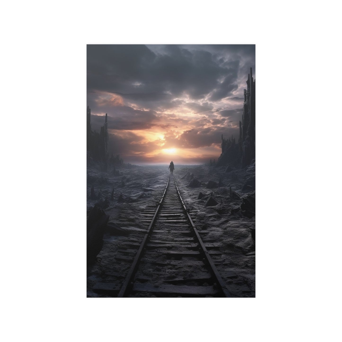 Railroad to nowhere Satin Poster | AI Poster | Abstract Art