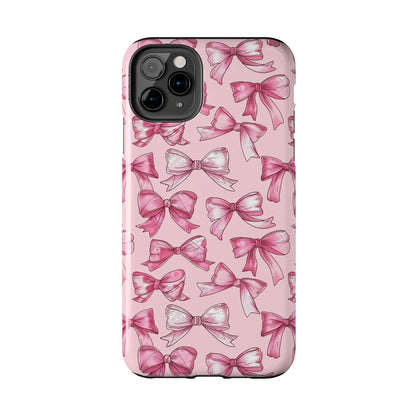 Pink Bows Phone Case for iPhone - Lightweight, Impact Resistant, Wireless Charging Compatible