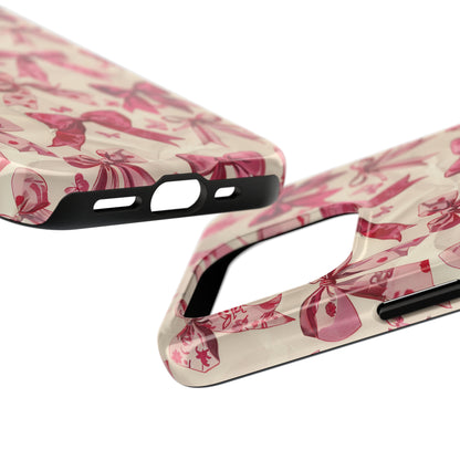 Pink Bows 3 Phone Case for iPhone - Lightweight, Impact Resistant, Wireless Charging Compatible