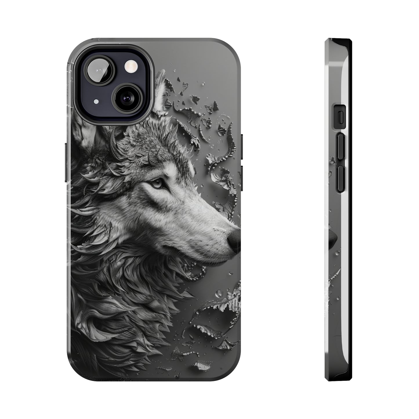 Biomorphism Style Wolf Phone Case 4 for iPhone - Lightweight, Impact Resistant, Wireless Charging Compatible