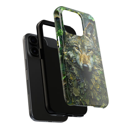 The Arte Povera Style Wolf Head Phone Case for iPhone - Lightweight, Impact Resistant, Wireless Charging Compatible