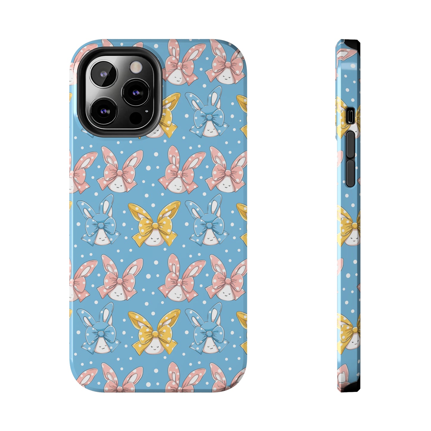 Bunnies and Bows Phone Case for iPhone - Lightweight, Impact Resistant, Wireless Charging Compatible