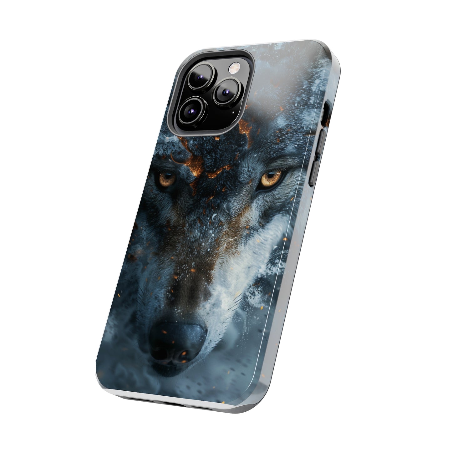 Grey Wolf Head Phone Case for iPhone - Lightweight, Impact Resistant, Wireless Charging Compatible