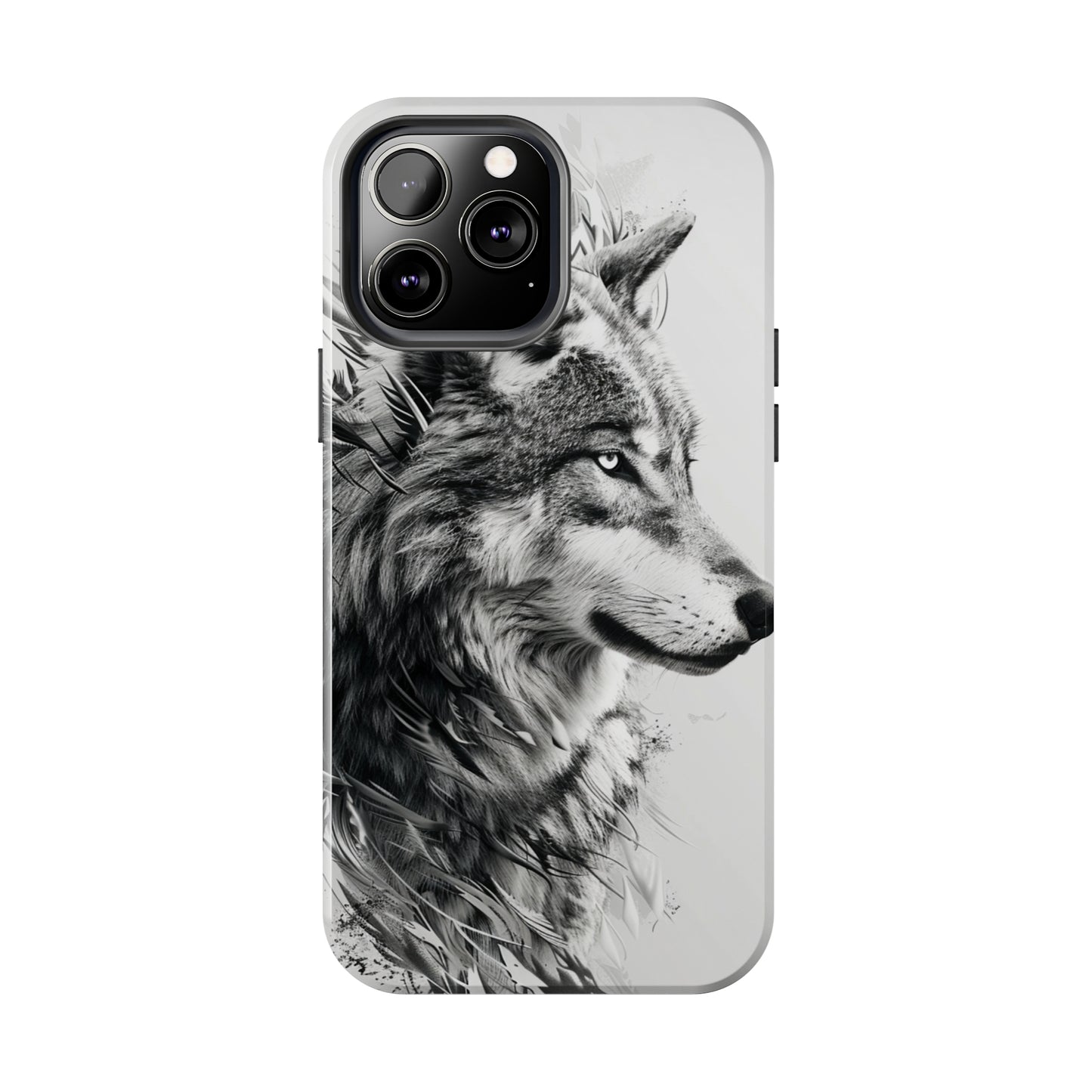 Calligraffiti Style Wolf Phone Case 2 for iPhone - Lightweight, Impact Resistant, Wireless Charging Compatible