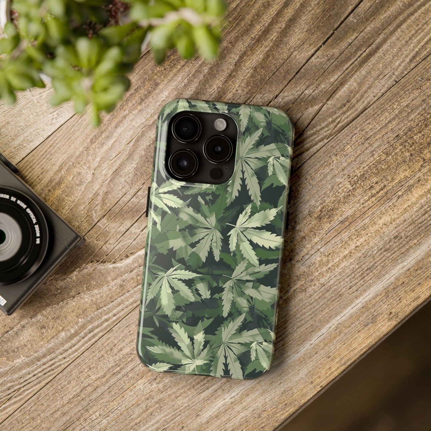 Cannabis Camo 3 Phone Case for iPhone - Lightweight, Impact Resistant, Wireless Charging Compatible