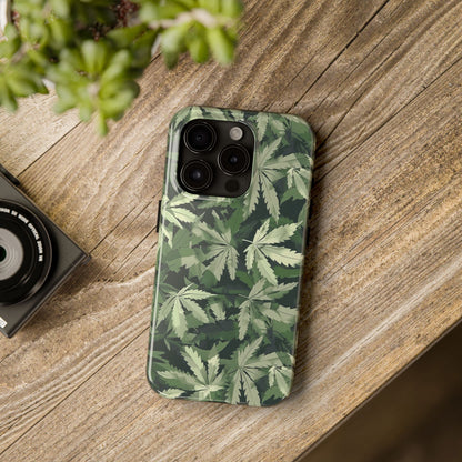 Cannabis Camo 3 Phone Case for iPhone - Lightweight, Impact Resistant, Wireless Charging Compatible