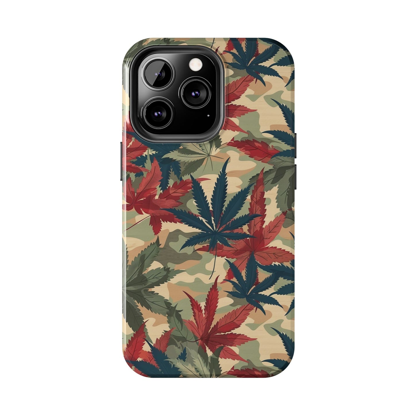 Cannabis Camo Phone Case for iPhone - Lightweight, Impact Resistant, Wireless Charging Compatible