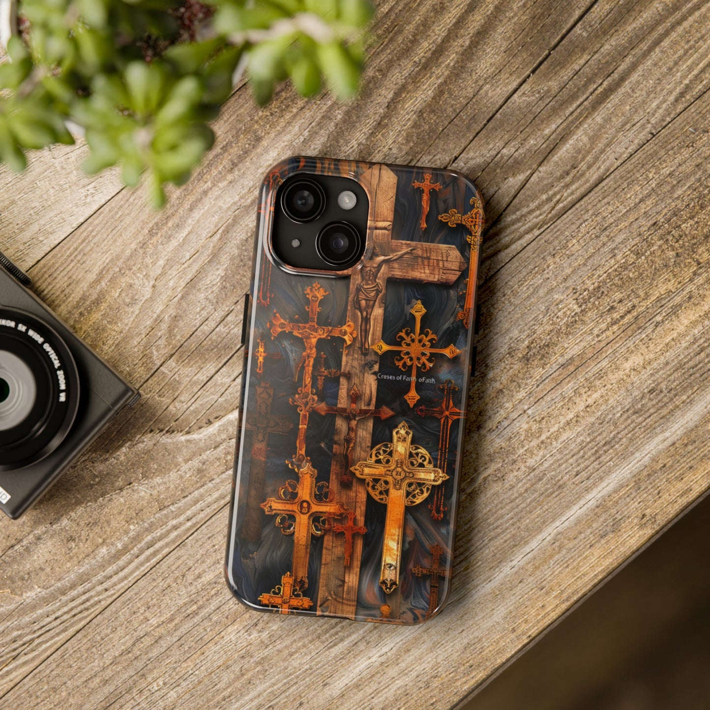 Religious Cross Phone Case for iPhone - Lightweight, Impact Resistant, Wireless Charging Compatible